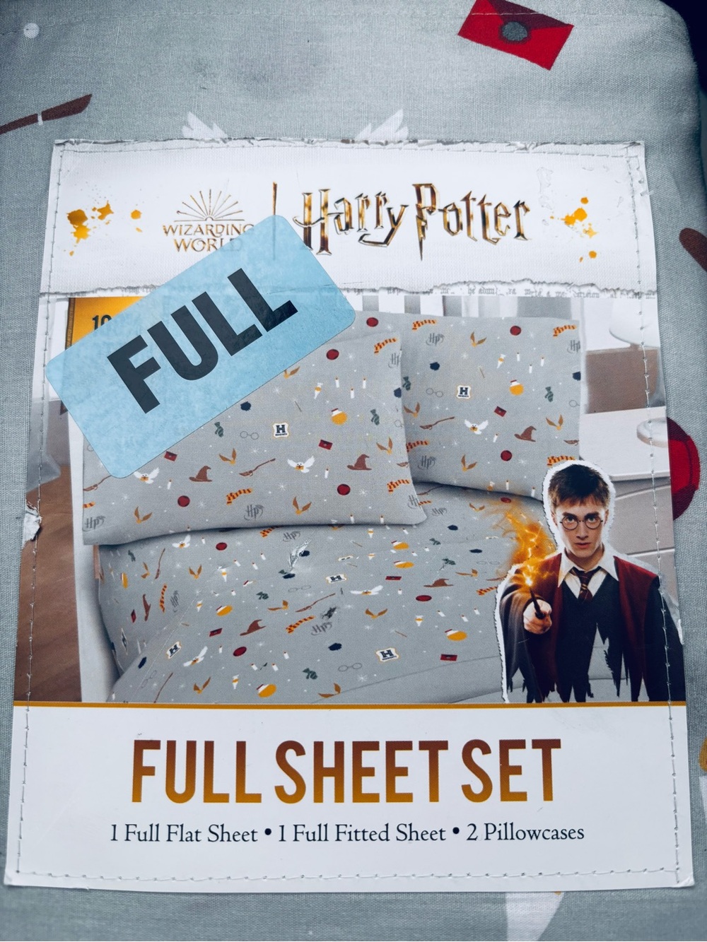 Warner Bros. Harry Potter Full Sheet Set in Light Gray with Multicolor Icons